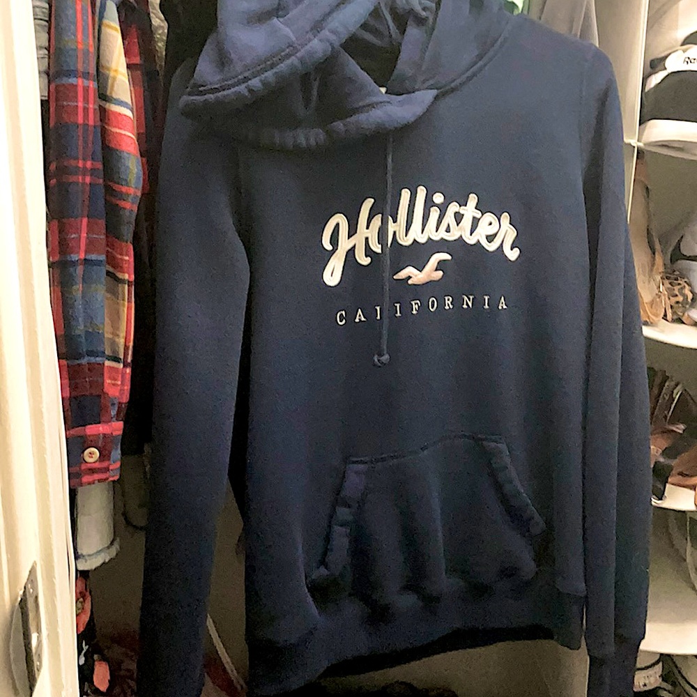 Navy Blue Hollister Hoodie XS-S Logo